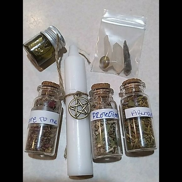 - Trio herbal blends spell kit. Herb blends + crystals chips 🪬protect attract🌀 - Picture 2 of 7